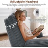 Korser Power Swivel Rocker Recliner with Dual Motor Adjustable Headrest for Adults, Oversized 24″ Wide Seat Glider Rocking Chair with Massage & Heat, Corduroy Electric Recliner with USB&Type-C, Beige(Charcoal Grey)