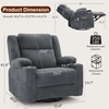 Korser Power Swivel Rocker Recliner with Dual Motor Adjustable Headrest for Adults, Oversized 24″ Wide Seat Glider Rocking Chair with Massage & Heat, Corduroy Electric Recliner with USB&Type-C, Beige(Charcoal Grey)