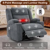 Korser Power Swivel Rocker Recliner with Dual Motor Adjustable Headrest for Adults, Oversized 24″ Wide Seat Glider Rocking Chair with Massage & Heat, Corduroy Electric Recliner with USB&Type-C, Beige(Charcoal Grey)