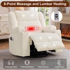 Korser Power Swivel Rocker Recliner with Dual Motor Adjustable Headrest for Adults, Oversized 24″ Wide Seat Glider Rocking Chair with Massage & Heat, Corduroy Electric Recliner with USB&Type-C, Beige(Elegant Beige)