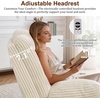 Korser Power Swivel Rocker Recliner with Dual Motor Adjustable Headrest for Adults, Oversized 24″ Wide Seat Glider Rocking Chair with Massage & Heat, Corduroy Electric Recliner with USB&Type-C, Beige(Elegant Beige)