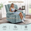 Korser Recliner Chair for Adults, Wall Hugger RV Recliner with Massage and Heating, Zero-Gravity Recliners, Electric Power Recliner Chair for Living Room, Bedroom, Home, Theater Seating (Darkgrey)(Lake Blue)