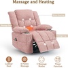 Korser Recliner Chair for Adults, Wall Hugger RV Recliner with Massage and Heating, Zero-Gravity Recliners, Electric Power Recliner Chair for Living Room, Bedroom, Home, Theater Seating (Darkgrey)(Pink)
