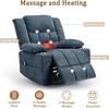 Korser Recliner Chair for Adults, Wall Hugger RV Recliner with Massage and Heating, Zero-Gravity Recliners, Electric Power Recliner Chair for Living Room, Bedroom, Home, Theater Seating (Darkgrey)(Blue)