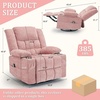 Korser Recliner Chair for Adults, Wall Hugger RV Recliner with Massage and Heating, Zero-Gravity Recliners, Electric Power Recliner Chair for Living Room, Bedroom, Home, Theater Seating (Darkgrey)(Pink)