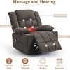 Korser Recliner Chair for Adults, Wall Hugger RV Recliner with Massage and Heating, Zero-Gravity Recliners, Electric Power Recliner Chair for Living Room, Bedroom, Home, Theater Seating (Darkgrey)(Brown)