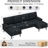 Korser U-Shaped Sectional Couches for Living Room, 101 Inch Modern Modular Sofa with Double Chaise Lounge, Comfy Chenille Fabric 4-Seat Couch Set for Apartment, Beige(Grey)