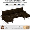 Korser U-Shaped Sectional Couches for Living Room, 101 Inch Modern Modular Sofa with Double Chaise Lounge, Comfy Chenille Fabric 4-Seat Couch Set for Apartment, Beige(Brown)
