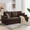 Korser 89″ Couches for Living Room with Deep Seats, 3 Seater Sofa Couch, Mid Century Modern Chenille Sofa with Armrests, Upholstered Comfy Sofas for Living Room, Bedroom, Apartment, Office (Grey)(Brown)