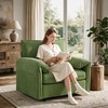 Korser Oversized Accent Chair, 39.3″ Wide Arm Chairs for Living Room & Bedroom, Modern Lounge Chair, Upholstered Mid-Century Reading Chair, Comfy Living Room Chair, Single Sofa Chair, Chenille, Beige(Green)