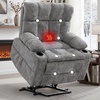 Korser Oversized Dual Motor Power Lift Recliner for Elderly with Massage and Heat, Extra Wide Electric Recliner with Adjustable Headrest, Lift Chair with Storebox Cupholder, USB Ports, Type C, Black(Grey)