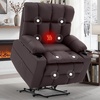 Korser Oversized Dual Motor Power Lift Recliner for Elderly with Massage and Heat, Extra Wide Electric Recliner with Adjustable Headrest, Lift Chair with Storebox Cupholder, USB Ports, Type C, Black