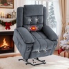 Korser Power Lift Recliner Chair, Electric Lift Recliner for Elderly with Heat and Massage, Recliner Single Sofa with Infinite Position, Electric Lift Chair for Living Room Bedroom, Black(Dark Grey)