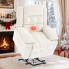Korser Power Lift Recliner Chair, Electric Lift Recliner for Elderly with Heat and Massage, Recliner Single Sofa with Infinite Position, Electric Lift Chair for Living Room Bedroom, Black(Beige)