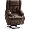 Korser Power Lift Recliner Chair with Massage and Heat for Elderly, Electric Lift Recliner for Adults with 2 Cup Holders, 2 Side and 2 Front Pockets, Lift Chairs Recliners for Living Room, Khaki(Brown)