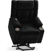Korser Power Lift Recliner Chair with Massage and Heat for Elderly, Electric Lift Recliner for Adults with 2 Cup Holders, 2 Side and 2 Front Pockets, Lift Chairs Recliners for Living Room, Khaki(Black)