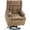 Korser Power Lift Recliner Chair with Massage and Heat for Elderly, Electric Lift Recliner for Adults with 2 Cup Holders, 2 Side and 2 Front Pockets, Lift Chairs Recliners for Living Room, Khaki(Khaki)