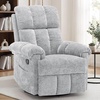 Korser Power Recliner Chair, Electric Recliners for Adults, Small Recliners for Small Spaces, Upholstered Recliner with USB & Type-C Charging Ports, Nursery Chair for Living Room, Chenille, Beige(Silver Grey)