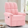 Korser Power Recliner Chair, Electric Recliners for Adults, Small Recliners for Small Spaces, Upholstered Recliner with USB & Type-C Charging Ports, Nursery Chair for Living Room, Chenille, Beige(Pink)