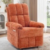 Korser Power Recliner Chair, Electric Recliners for Adults, Small Recliners for Small Spaces, Upholstered Recliner with USB & Type-C Charging Ports, Nursery Chair for Living Room, Chenille, Beige(Classic Orange)