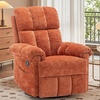 Korser Power Recliner Chair, Electric Recliners for Adults, Small Recliners for Small Spaces, Upholstered Recliner with USB & Type-C Charging Ports, Nursery Chair for Living Room, Chenille, Beige(Orange)