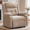 Korser Power Recliner Chair, Living Room Chairs for Adults, Oversized Electric Recliner with Side Pockets, Chenille Fabric Reclining Chair for Living Room, Bedroom(Camel-2)