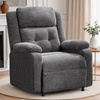 Korser Power Recliner Chair, Living Room Chairs for Adults, Oversized Electric Recliner with Side Pockets, Chenille Fabric Reclining Chair for Living Room, Bedroom(Grey-0)