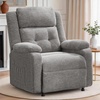 Korser Power Recliner Chair, Living Room Chairs for Adults, Oversized Electric Recliner with Side Pockets, Chenille Fabric Reclining Chair for Living Room, Bedroom(Lightgray-1)