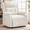 Korser Power Recliner Chair for Adults, Oversized Electric Recliner with Thickened Cushions, Chenille Fabric Reclining Chair for Living Room, Bedroom, Grey(White)