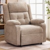 Korser Power Recliner Chair for Adults, Oversized Electric Recliner with Thickened Cushions, Chenille Fabric Reclining Chair for Living Room, Bedroom, Grey(Camel)
