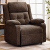 Korser Power Recliner Chair for Adults, Oversized Electric Recliner with Thickened Cushions, Chenille Fabric Reclining Chair for Living Room, Bedroom, Grey(Darkbrown)