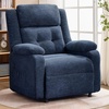 Korser Power Recliner Chair for Adults, Oversized Electric Recliner with Thickened Cushions, Chenille Fabric Reclining Chair for Living Room, Bedroom, Grey(Seablue)
