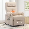 Korser Power Recliner Chair for Adults, Recliner for Small Spaces with Rollers, Electric Chair with Massage and Heat, USB and Type-C Charge Port, Fabric Recliner Chair for Living Room, Bedroom(Khaki)