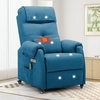 Korser Power Recliner Chair for Adults, Recliner for Small Spaces with Rollers, Electric Chair with Massage and Heat, USB and Type-C Charge Port, Fabric Recliner Chair for Living Room, Bedroom(Blue)