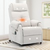 Korser Power Recliner Chair for Adults, Recliner for Small Spaces with Rollers, Electric Chair with Massage and Heat, USB and Type-C Charge Port, Fabric Recliner Chair for Living Room, Bedroom(Beige)