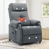 Korser Power Recliner Chair for Adults, Recliner for Small Spaces with Rollers, Electric Chair with Massage and Heat, USB and Type-C Charge Port, Fabric Recliner Chair for Living Room, Bedroom(Charcial Grey)