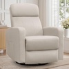 Korser Power Recliner Chair for Adults, Swivel Rocker Recliner with USB Ports, Nursery Rocking Chairs with Side Pockets, Electric Recliner Nursery Glider for Living Room & Nursery, Linen Fabric, Beige(Beige)