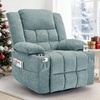 Korser Recliner Chair for Adults, Wall Hugger RV Recliner with Massage and Heating, Zero-Gravity Recliners, Electric Power Recliner Chair for Living Room, Bedroom, Home, Theater Seating (Darkgrey)(Lake Blue)