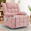 Korser Recliner Chair for Adults, Wall Hugger RV Recliner with Massage and Heating, Zero-Gravity Recliners, Electric Power Recliner Chair for Living Room, Bedroom, Home, Theater Seating (Darkgrey)(Pink)