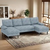 Korser U-Shaped Sectional Couches for Living Room, 101 Inch Modern Modular Sofa with Double Chaise Lounge, Comfy Chenille Fabric 4-Seat Couch Set for Apartment, Beige(Pewter)