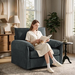 Korser Oversized Accent Chair, 39.3″ Wide Arm Chairs for Living Room & Bedroom, Modern Lounge Chair, Upholstered Mid-Century Reading Chair, Comfy Living Room Chair, Single Sofa Chair, Chenille, Beige(Grey)