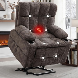 Korser Oversized Dual Motor Power Lift Recliner for Elderly with Massage and Heat, Extra Wide Electric Recliner with Adjustable Headrest, Lift Chair with Storebox Cupholder, USB Ports, Type C, Black(Brown)