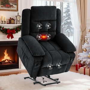 Korser Power Lift Recliner Chair, Electric Lift Recliner for Elderly with Heat and Massage, Recliner Single Sofa with Infinite Position, Electric Lift Chair for Living Room Bedroom, Black(Black)