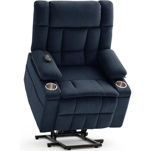 Korser Power Lift Recliner Chair with Massage and Heat for Elderly, Electric Lift Recliner for Adults with 2 Cup Holders, 2 Side and 2 Front Pockets, Lift Chairs Recliners for Living Room, Khaki(Blue)