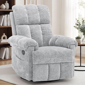 Korser Power Recliner Chair, Electric Recliners for Adults, Small Recliners for Small Spaces, Upholstered Recliner with USB & Type-C Charging Ports, Nursery Chair for Living Room, Chenille, Beige(Silver Grey)