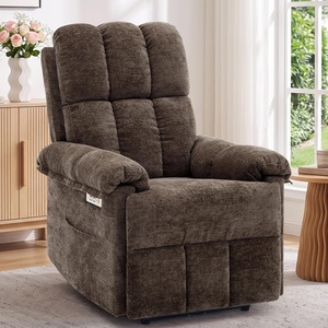 Korser Power Recliner Chair, Electric Recliners for Adults, Small Recliners for Small Spaces, Upholstered Recliner with USB & Type-C Charging Ports, Nursery Chair for Living Room, Chenille, Beige(Classic Brown)