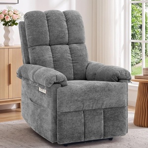 Korser Power Recliner Chair, Electric Recliners for Adults, Small Recliners for Small Spaces, Upholstered Recliner with USB & Type-C Charging Ports, Nursery Chair for Living Room, Chenille, Beige(Classic Grey)