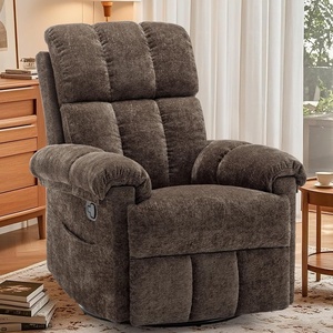 Korser Power Recliner Chair, Electric Recliners for Adults, Small Recliners for Small Spaces, Upholstered Recliner with USB & Type-C Charging Ports, Nursery Chair for Living Room, Chenille, Beige(Brown)