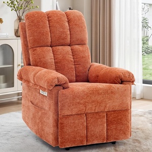 Korser Power Recliner Chair, Electric Recliners for Adults, Small Recliners for Small Spaces, Upholstered Recliner with USB & Type-C Charging Ports, Nursery Chair for Living Room, Chenille, Beige(Classic Orange)
