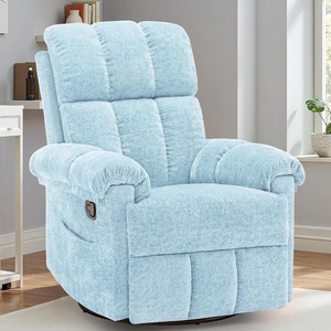 Korser Power Recliner Chair, Electric Recliners for Adults, Small Recliners for Small Spaces, Upholstered Recliner with USB & Type-C Charging Ports, Nursery Chair for Living Room, Chenille, Beige(Blue)